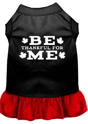 Be Thankful For Me Screen Print Dress Black With Red Xs
