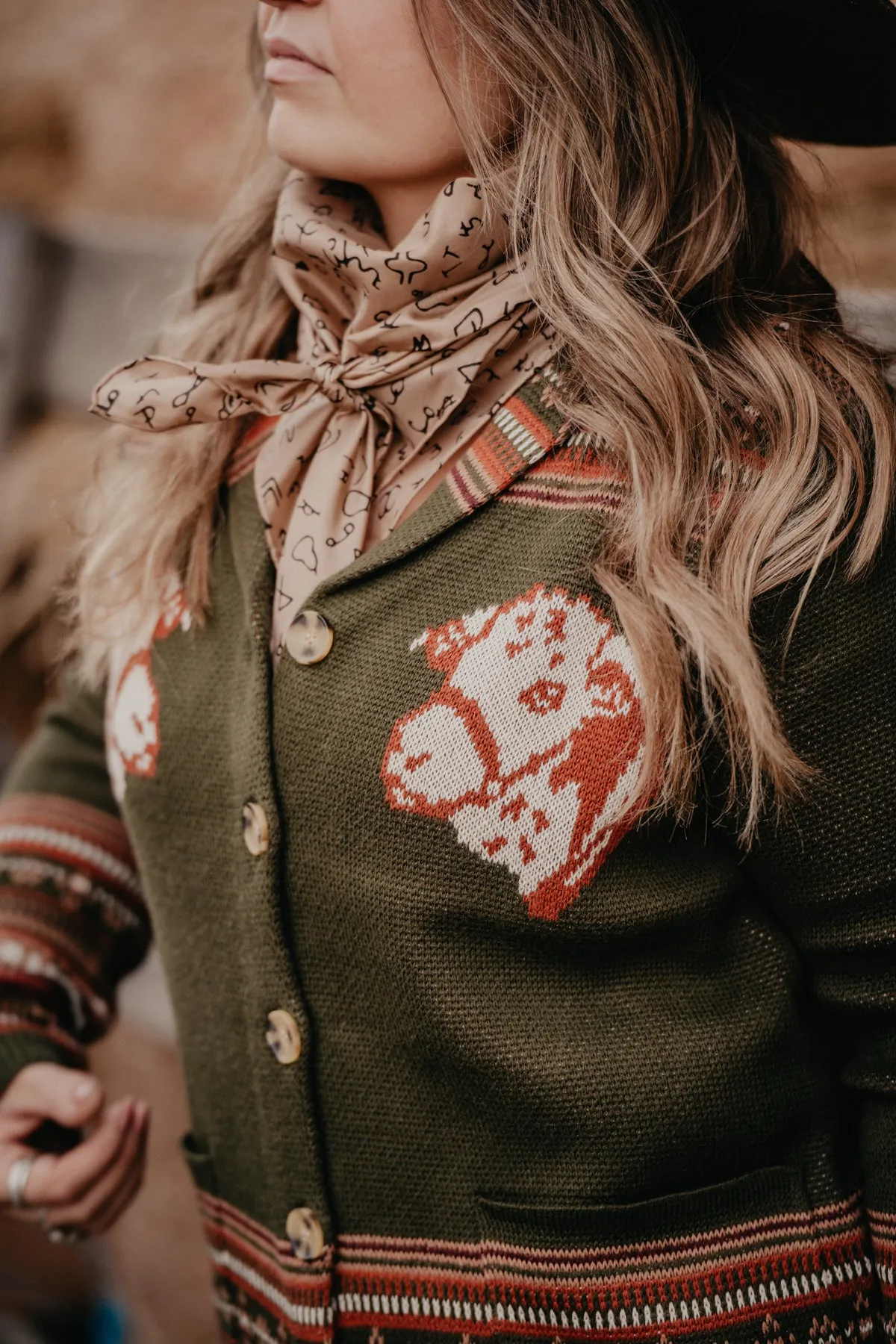 'Benson' Hereford Cardigan (Grey & Olive; S-XXL)