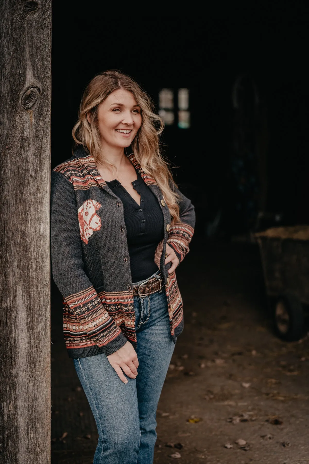 'Benson' Hereford Cardigan (Grey & Olive; S-XXL)