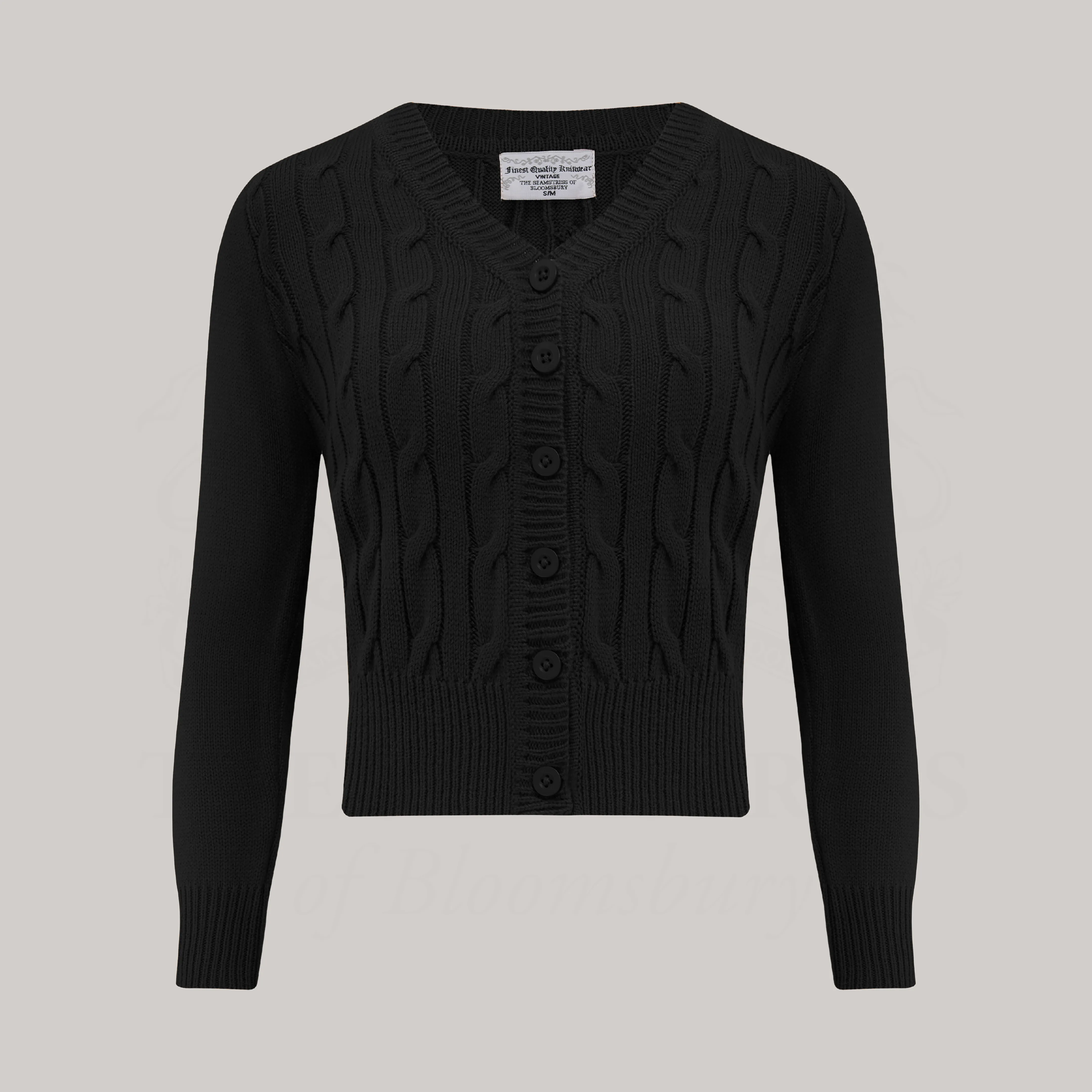 Cable Knit Cardigan in Black