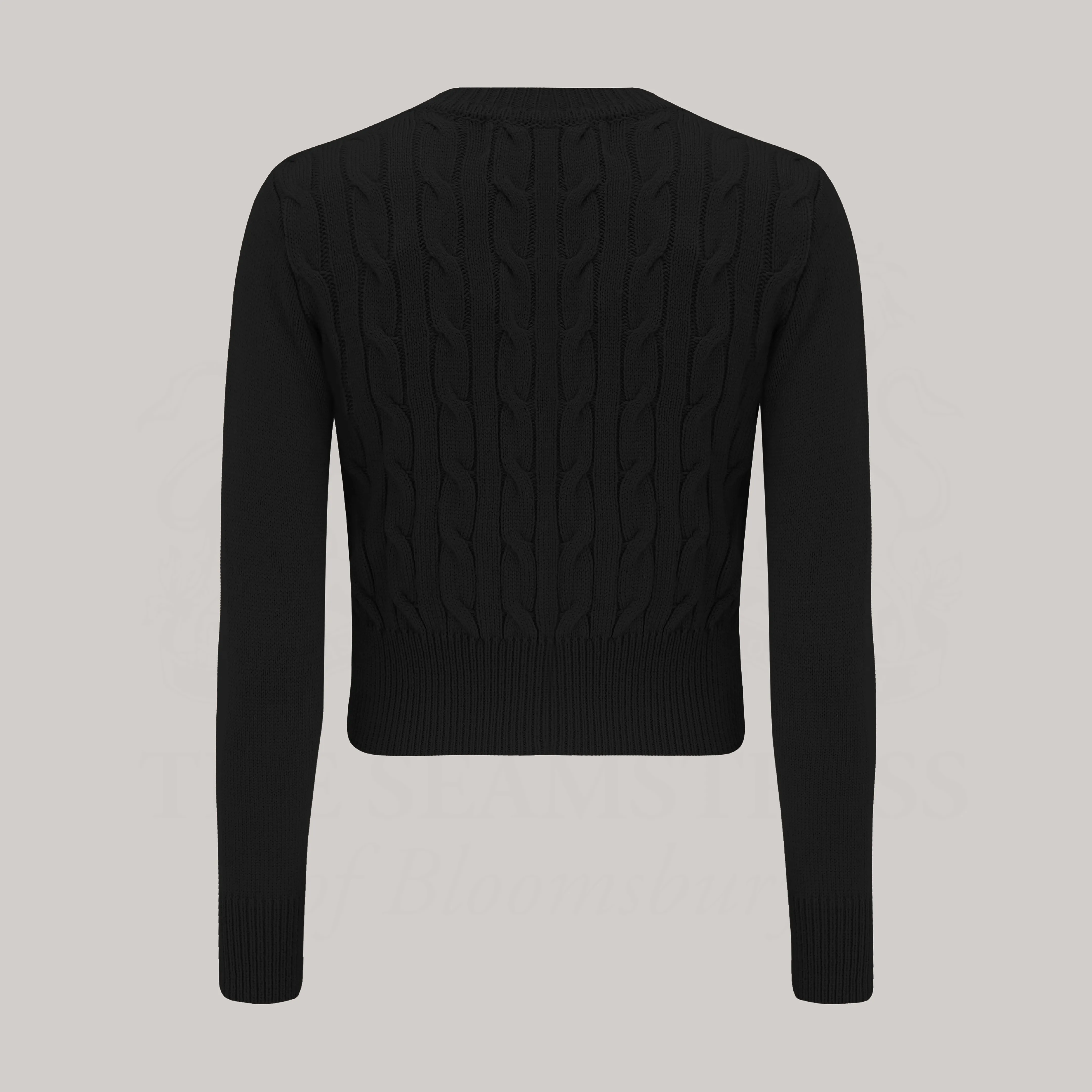 Cable Knit Cardigan in Black