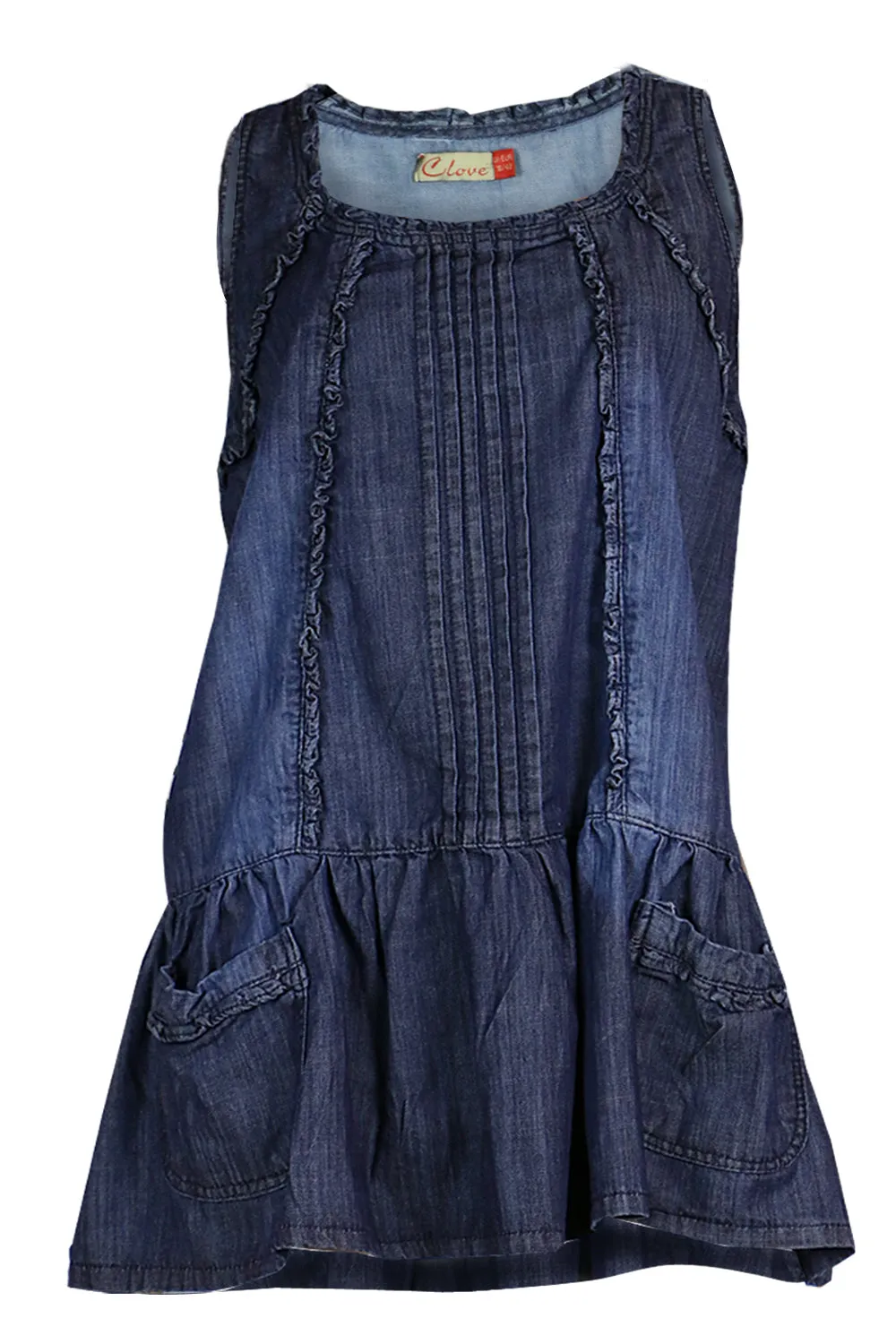 Clove Jeans Denim Sleeveless Short Dress Feminine Tunic Dress Plus Size 10-26
