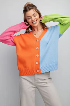 Color Craze Cardigan in Orange