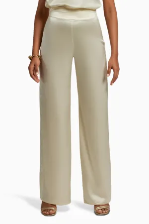 Cream Silk Trousers