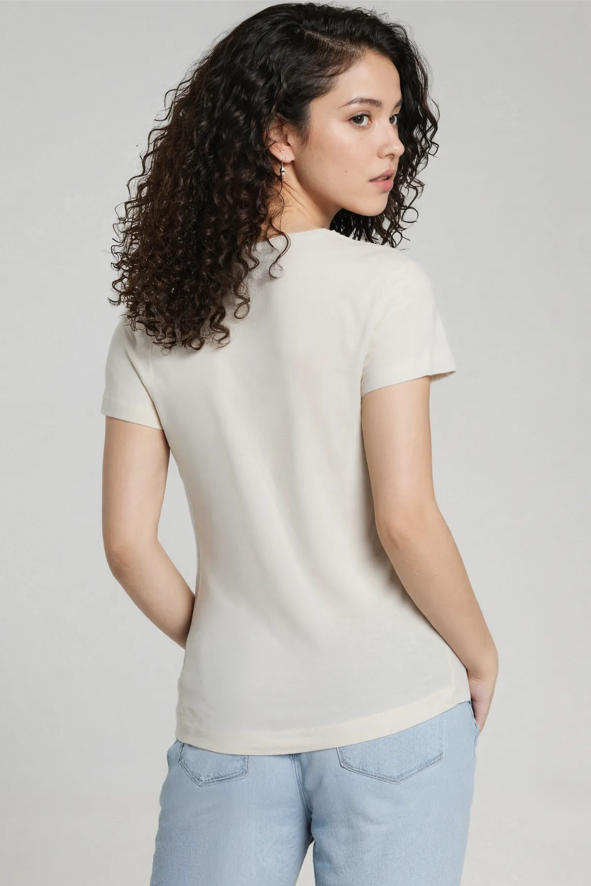 Crew-Neck Short Sleeve Tee | Egret
