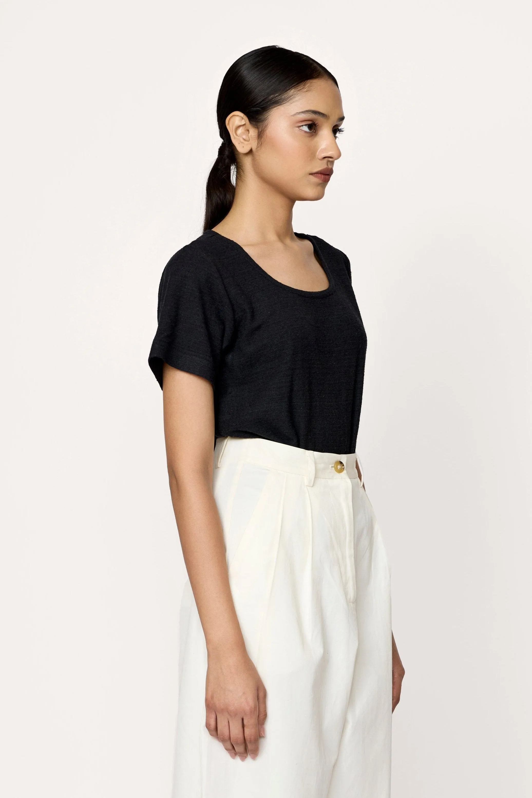 Cropped Crew T-Shirt - Black