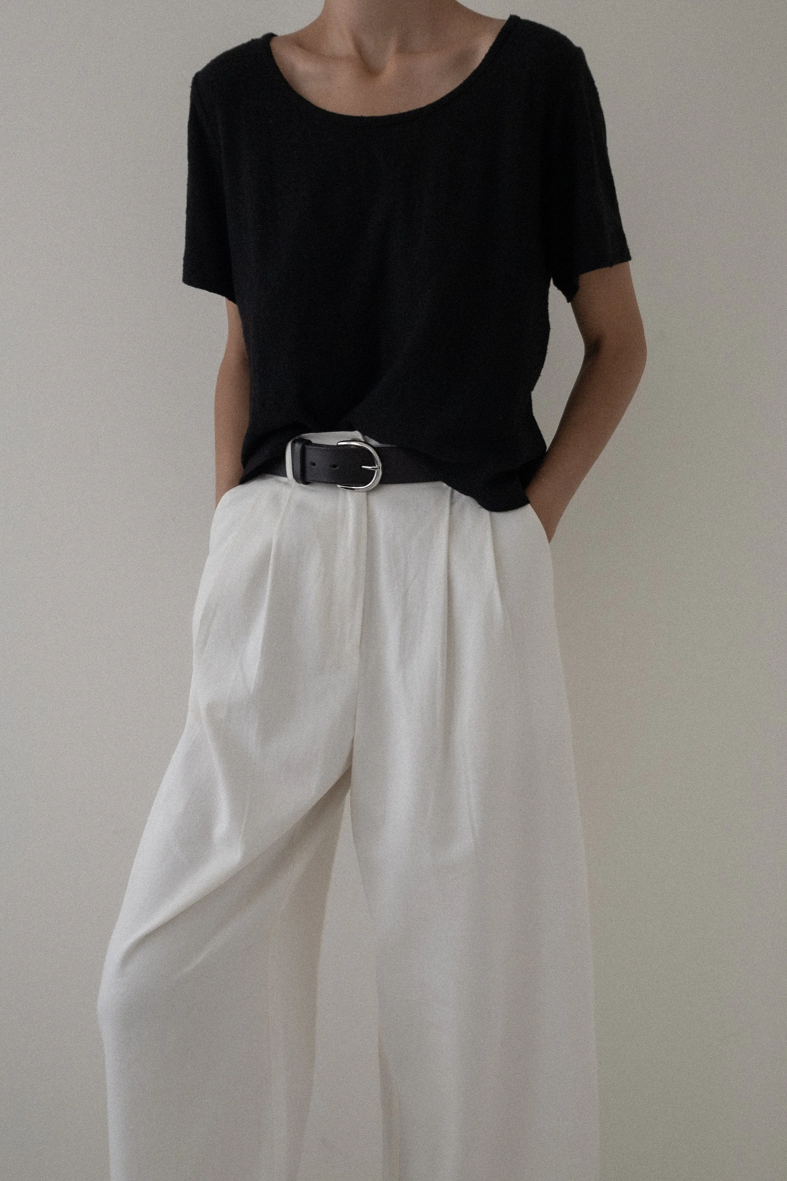 Cropped Crew T-Shirt - Black