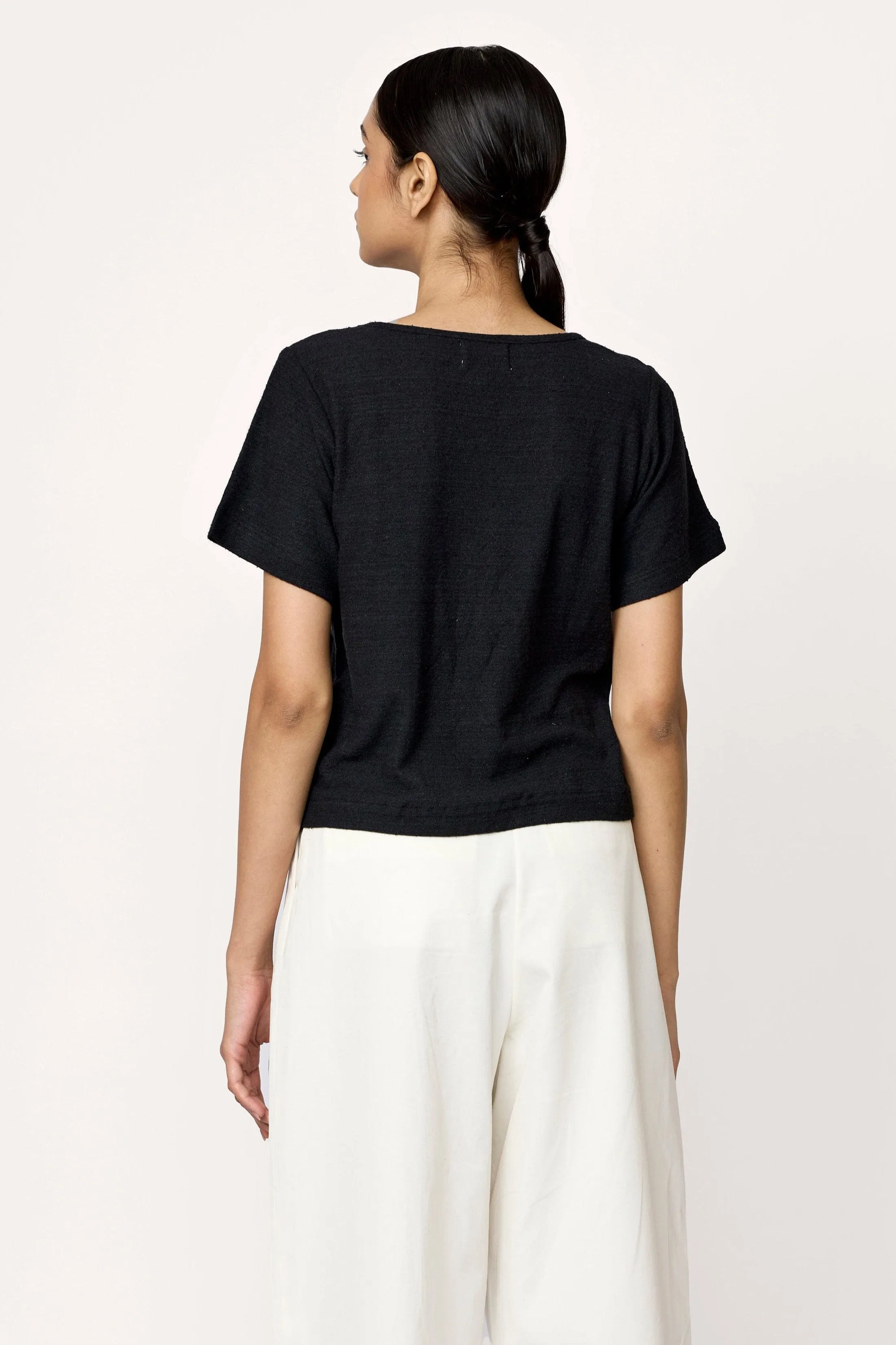 Cropped Crew T-Shirt - Black