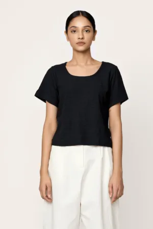 Cropped Crew T-Shirt - Black