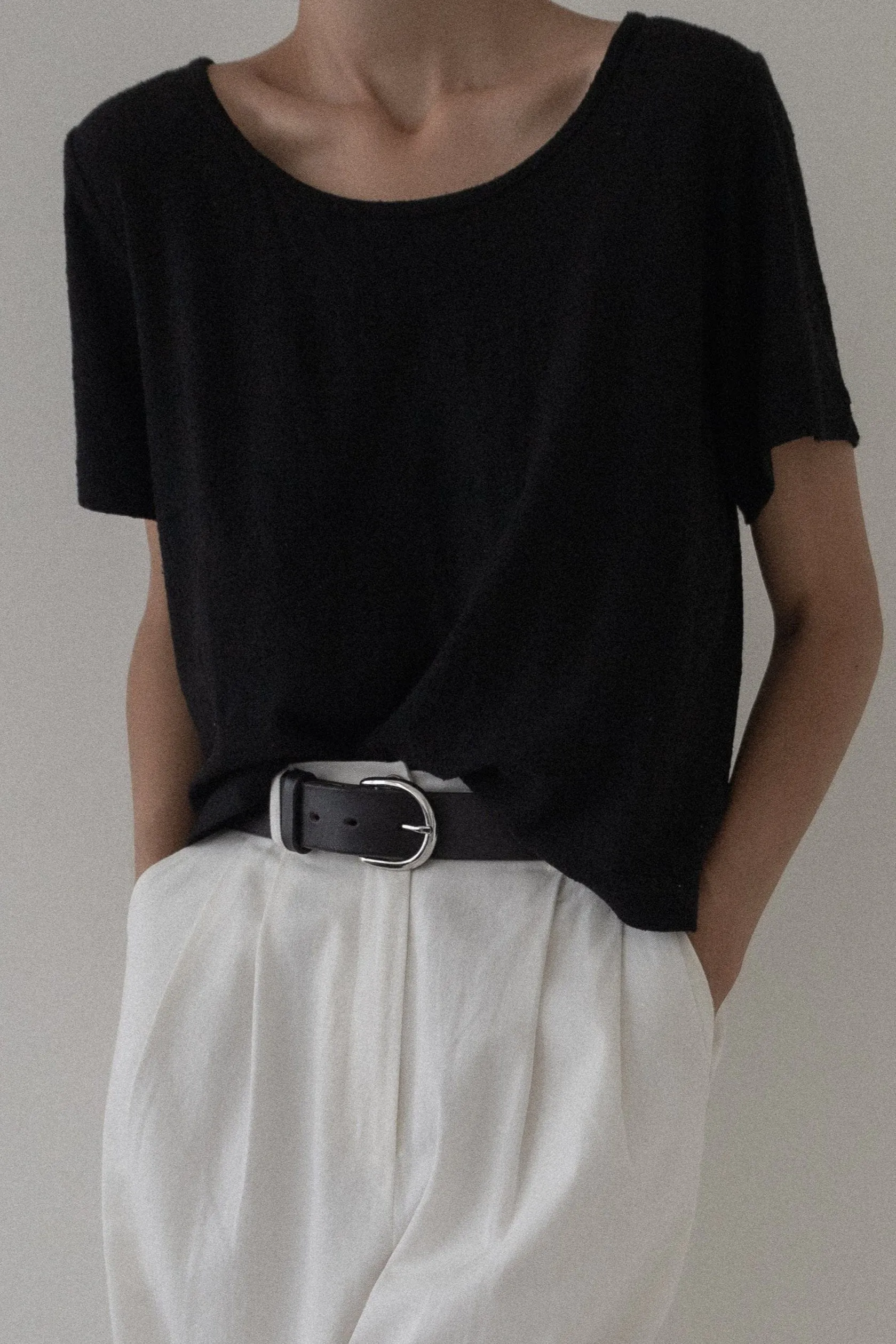 Cropped Crew T-Shirt - Black