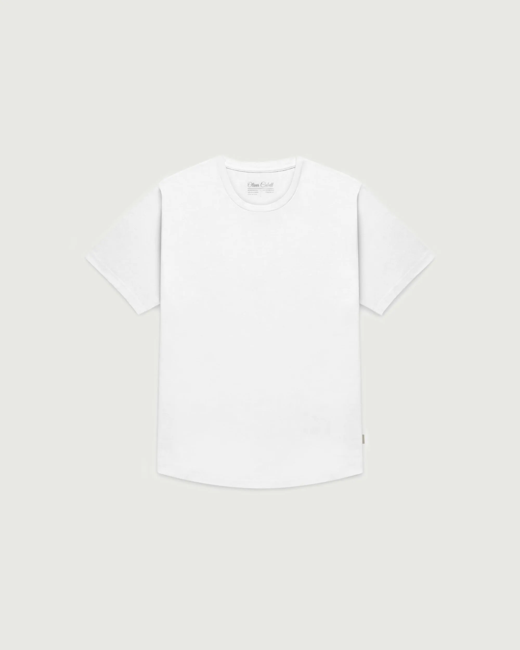 Curved Hem Tee | White