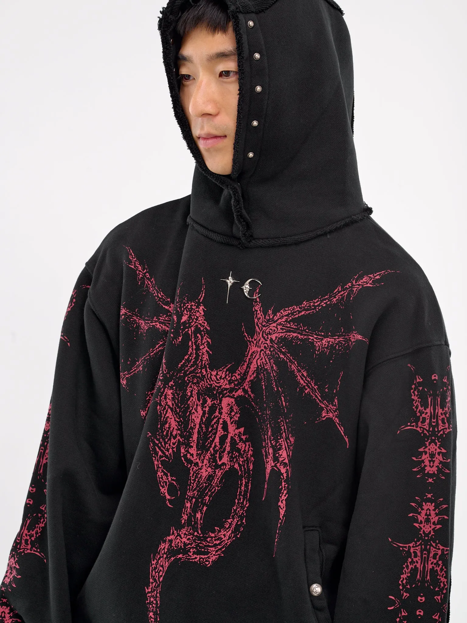 Dragon Stud Hoodie (SS1002-BLACK)