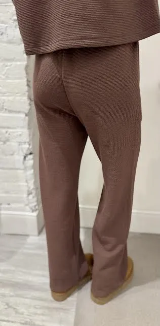 Drawstring Knit Bottoms, Brown