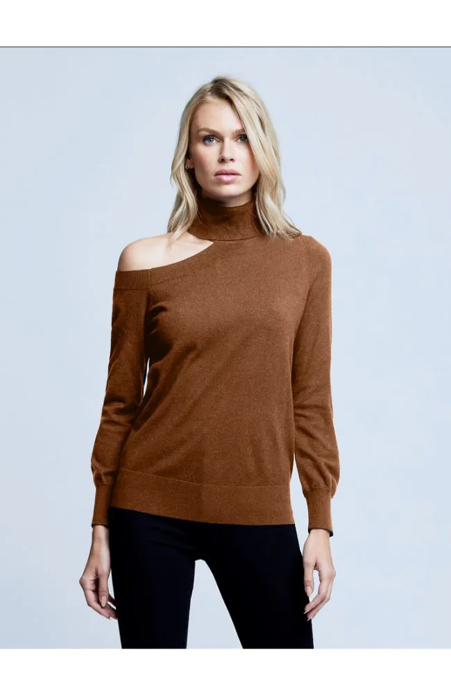 Easton One Shoulder Sweater in Nubuck