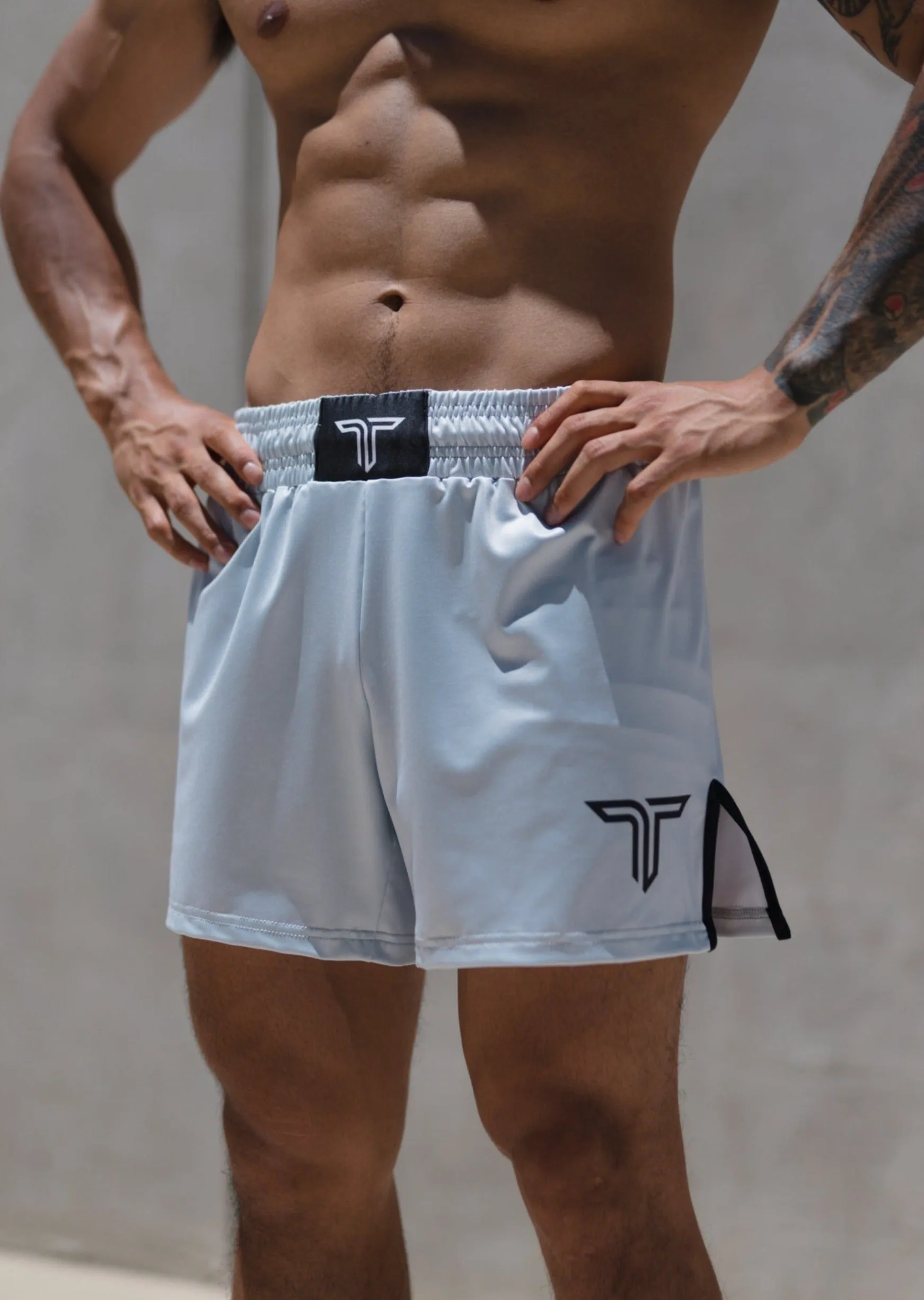Essential Silver Fight Kit (Fight Short & Rashguard Bundle)