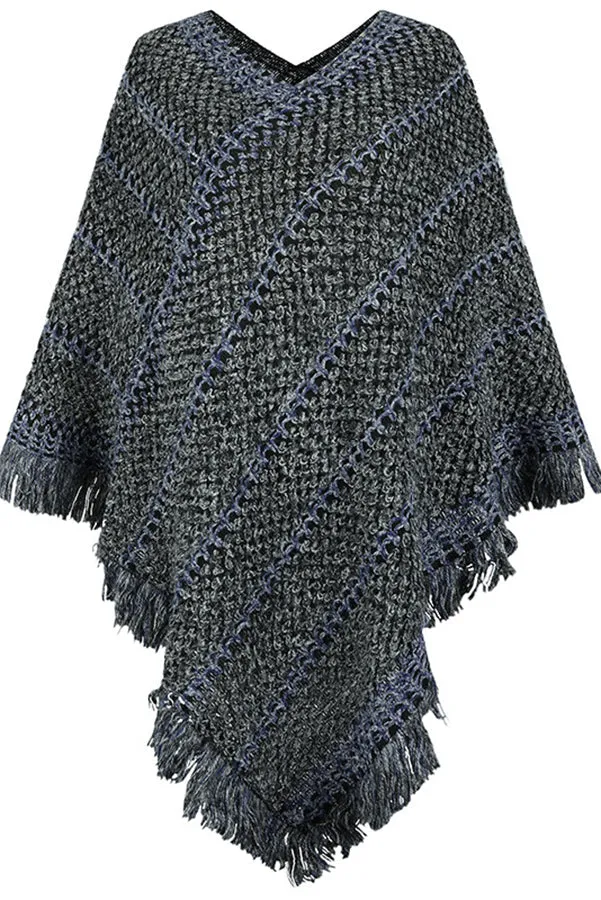 Everything and More Crochet Patterned Knit Poncho