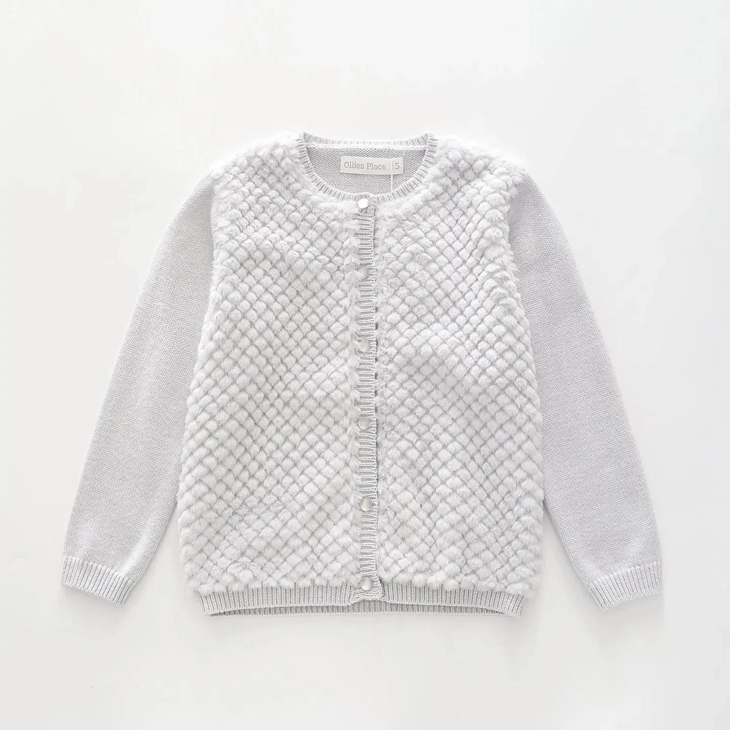 Faux Fur, Junior Girls Knit Cardigan
