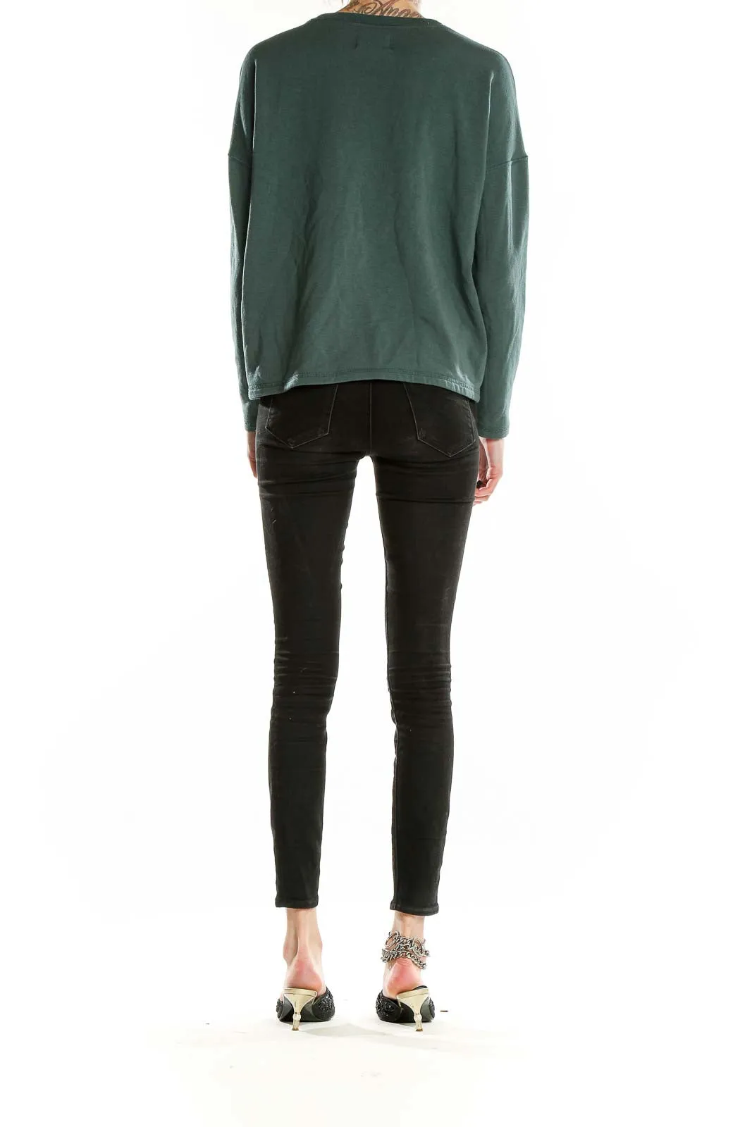 Forest Green Relaxed Fit Long Sleeve Top