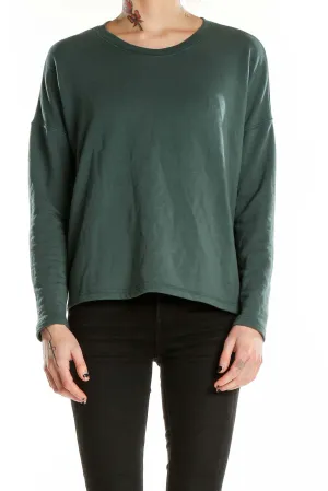 Forest Green Relaxed Fit Long Sleeve Top