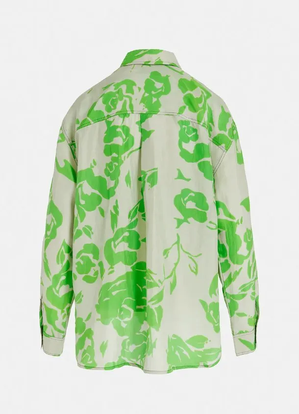 Forgetmenot Silk Button Down Shirt