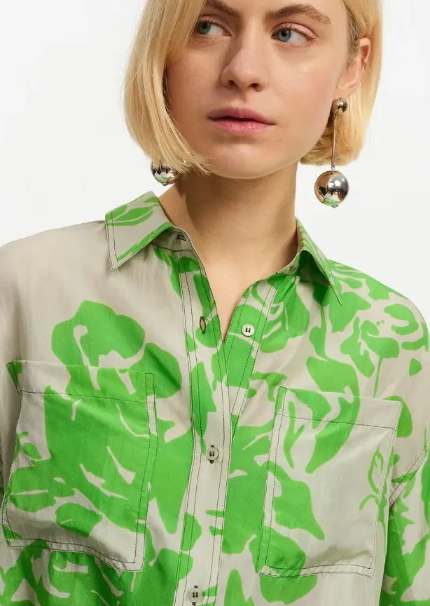 Forgetmenot Silk Button Down Shirt