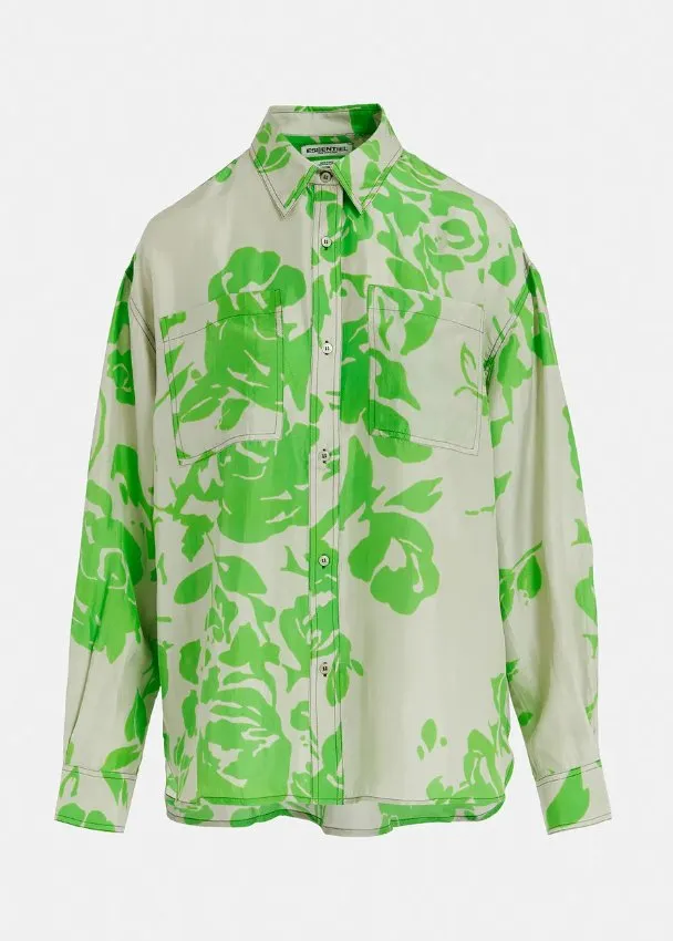 Forgetmenot Silk Button Down Shirt