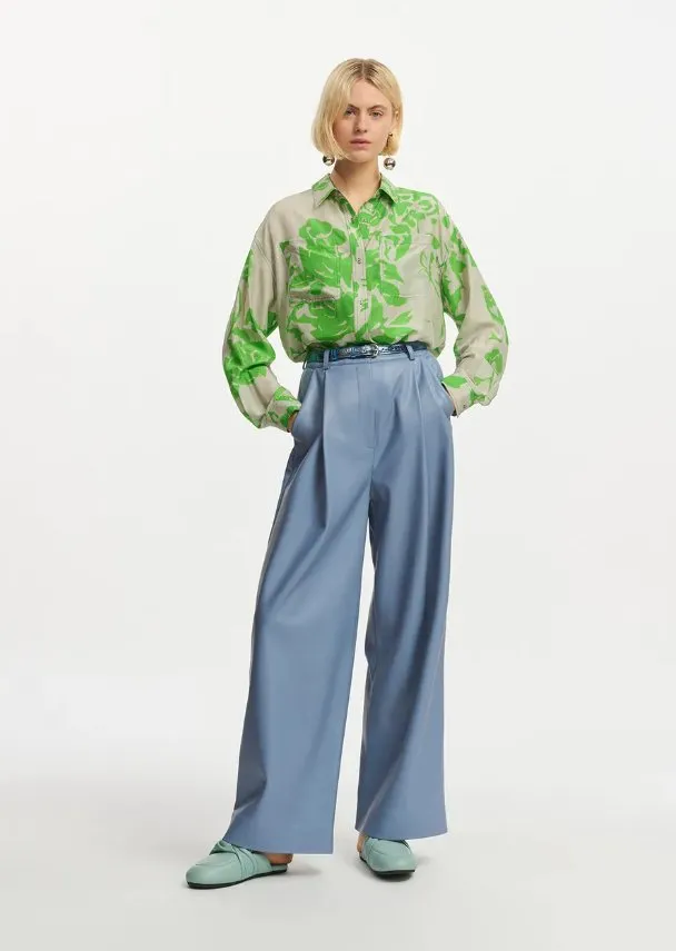 Forgetmenot Silk Button Down Shirt