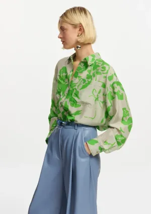 Forgetmenot Silk Button Down Shirt