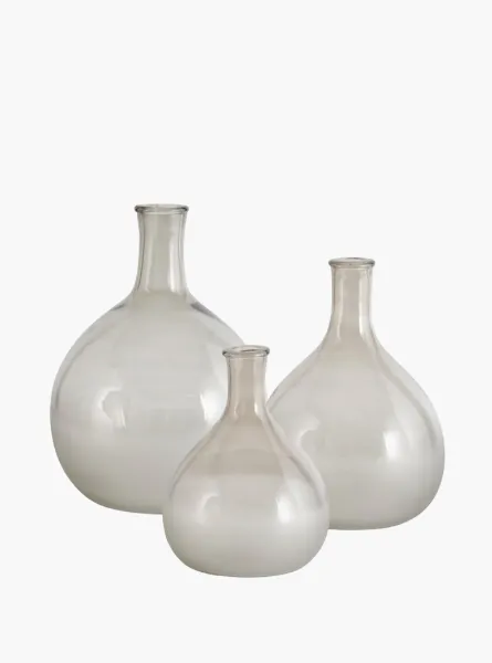 Frosted Grey Glass Bottles