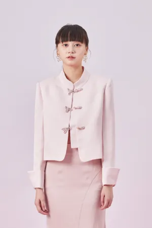 Genelle Pink Mandarin Collar Top