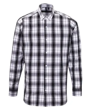 Ginmill check cotton long sleeve shirt | Black/White