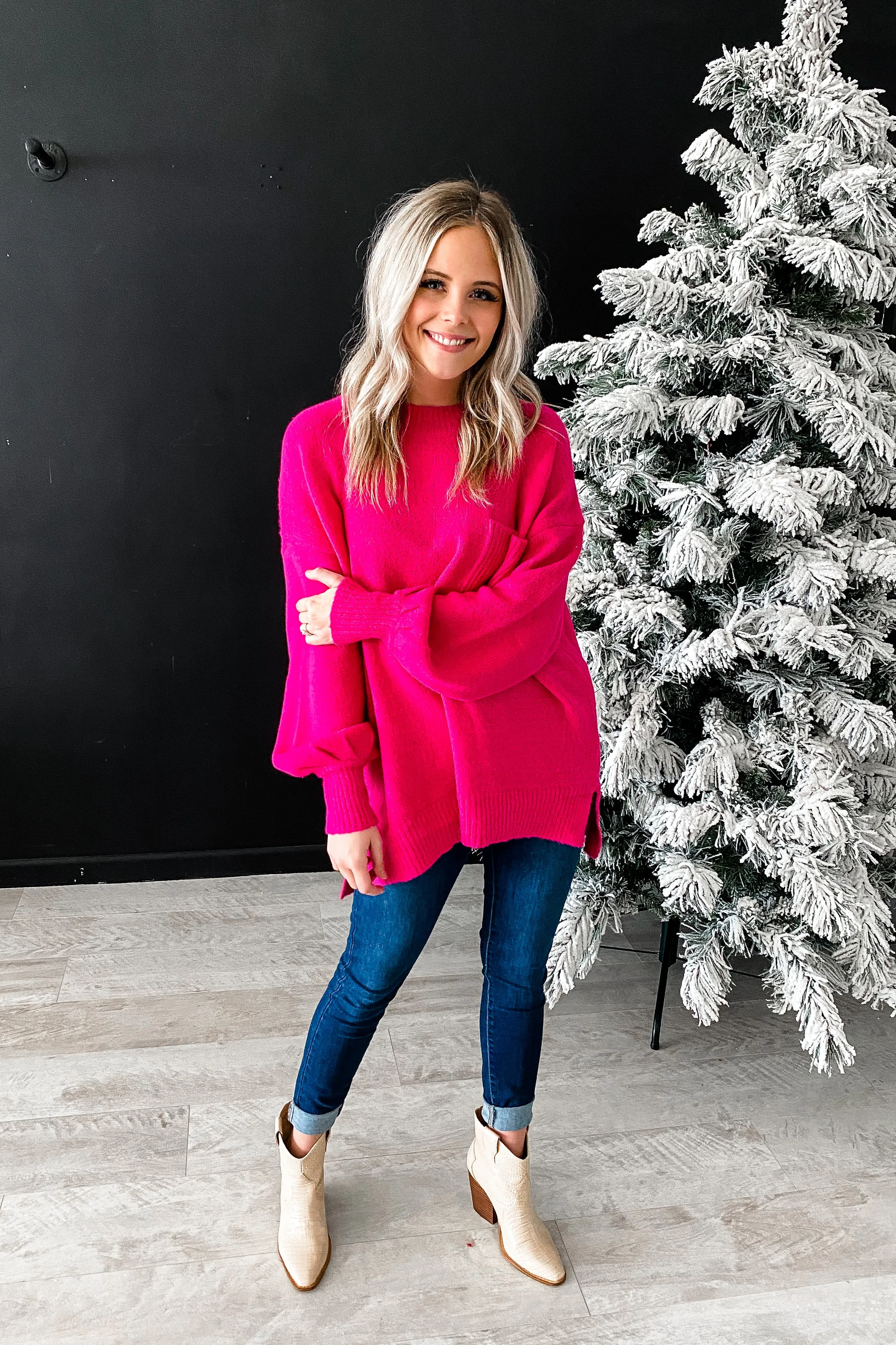 Holly Hot Pink Knit Sweater