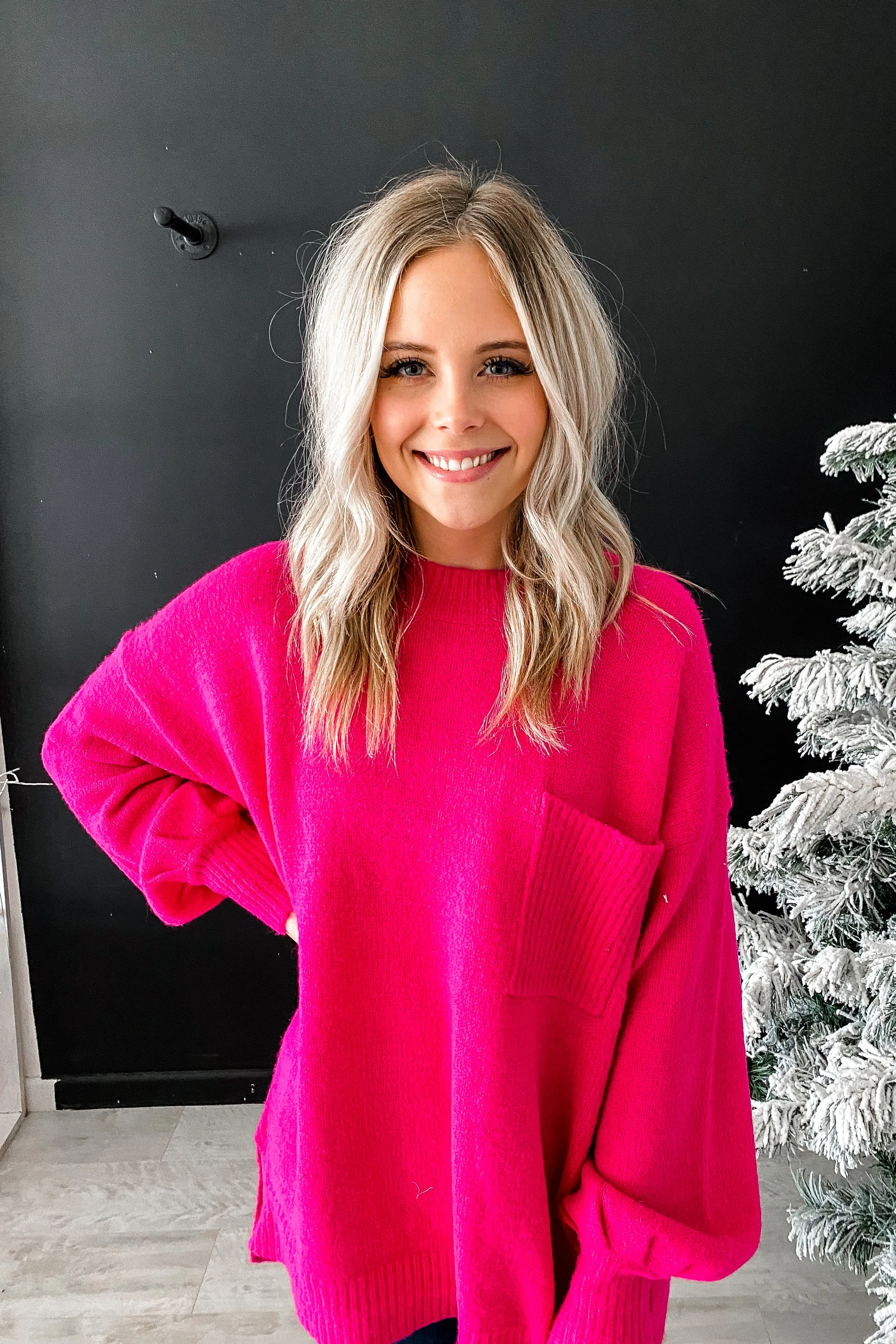 Holly Hot Pink Knit Sweater