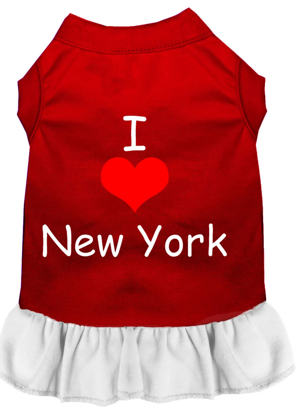 I Heart New York Screen Print Dress Red With White Xl