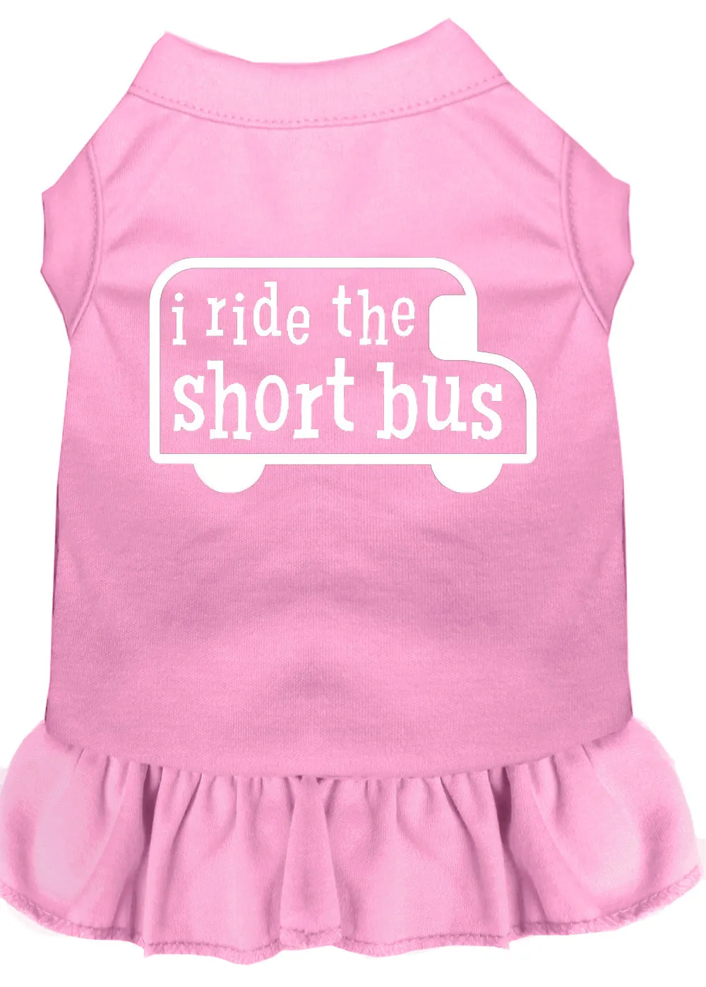 I Ride The Short Bus Screen Print Dress Light Pink Xs