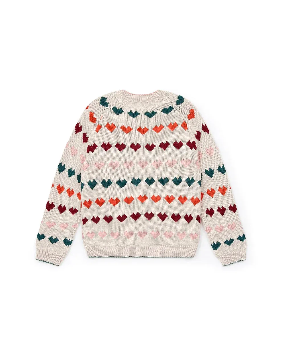 Jacquard Knit Hearts Cardigan