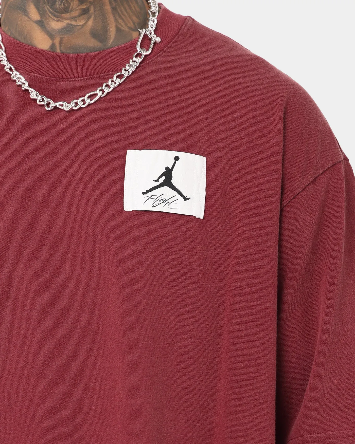Jordan Flight Essential Oversized Washed T-Shirt Cherrywood Red