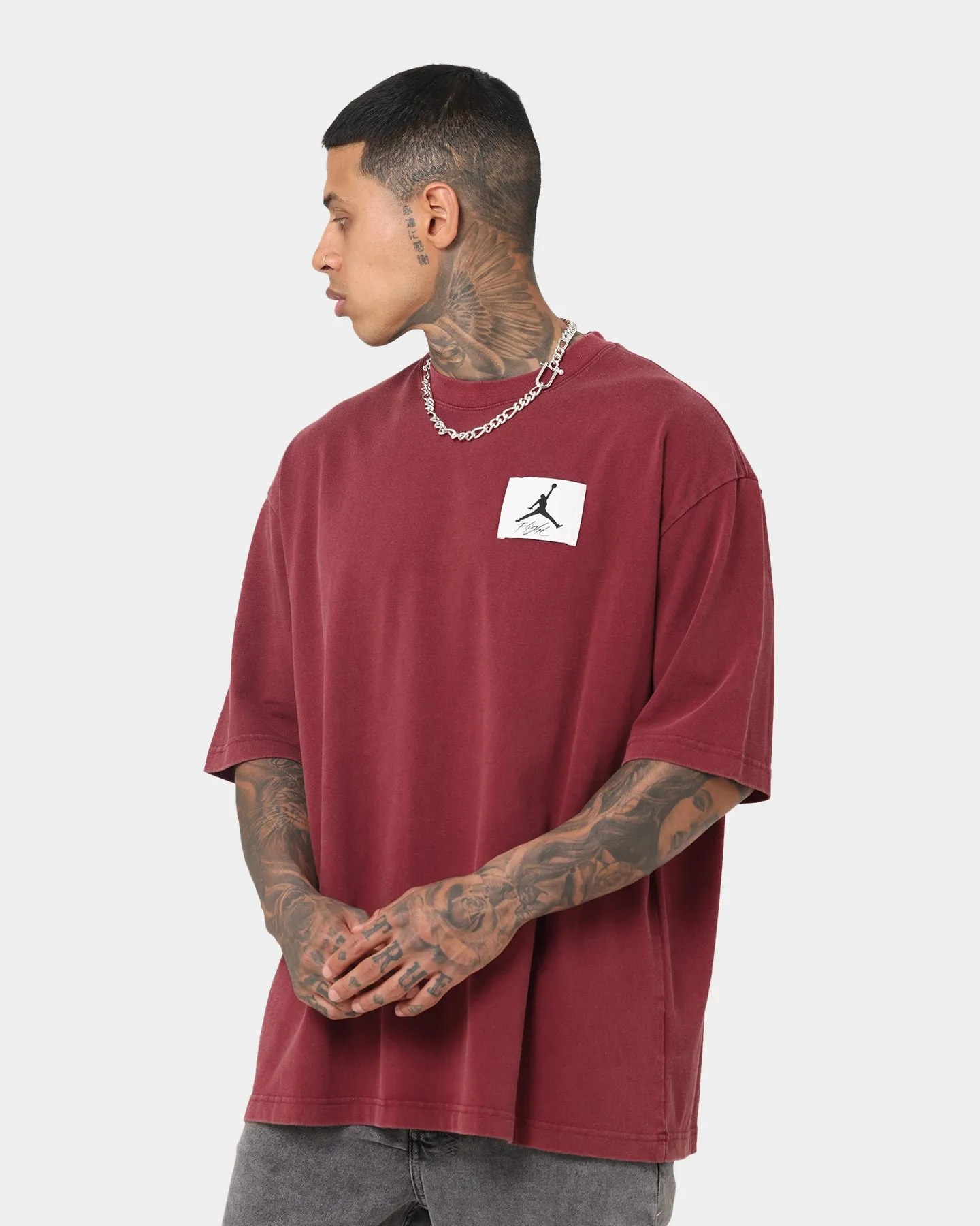 Jordan Flight Essential Oversized Washed T-Shirt Cherrywood Red