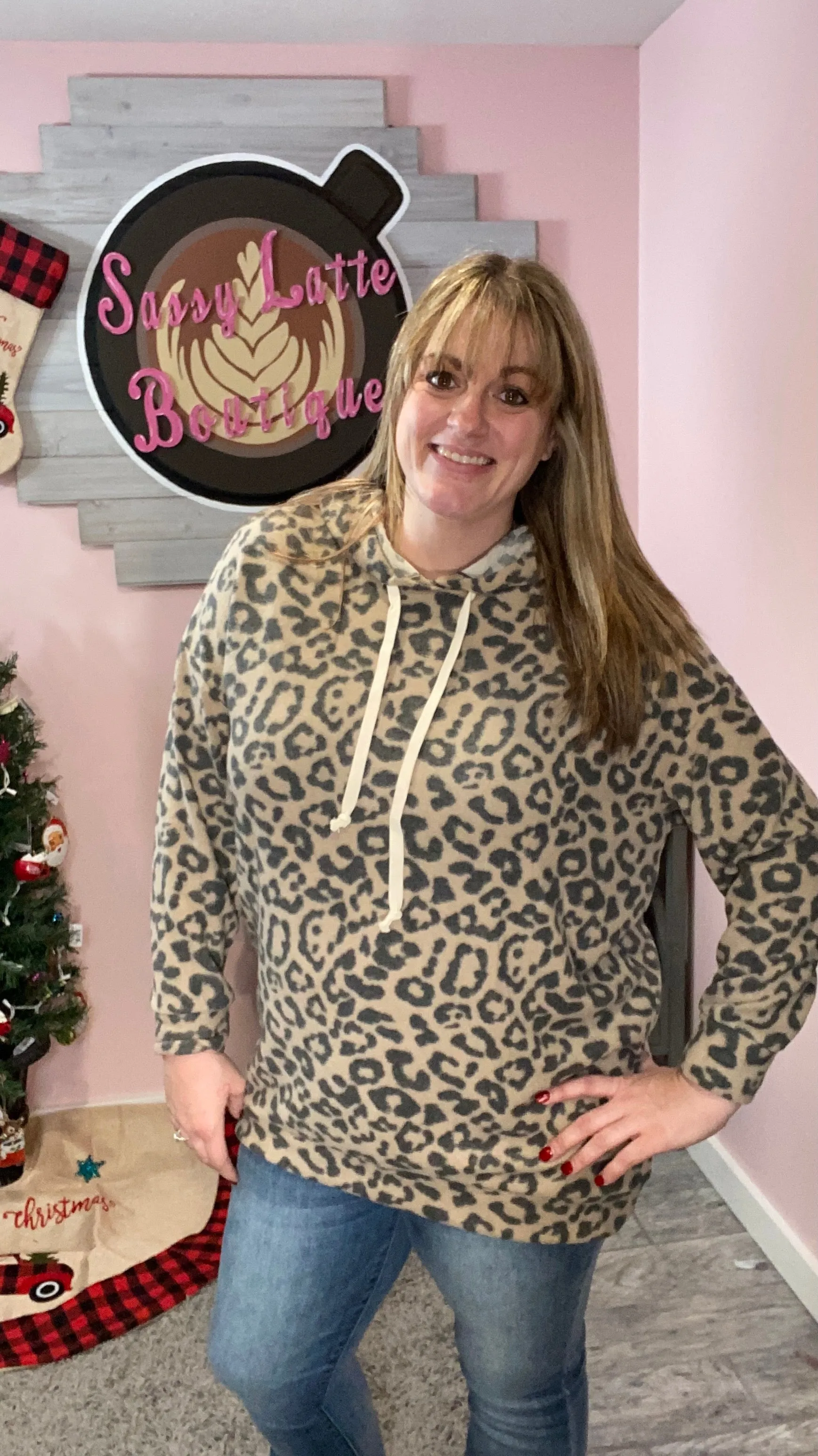 Leopard Fleece Hoodie