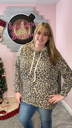 Leopard Fleece Hoodie