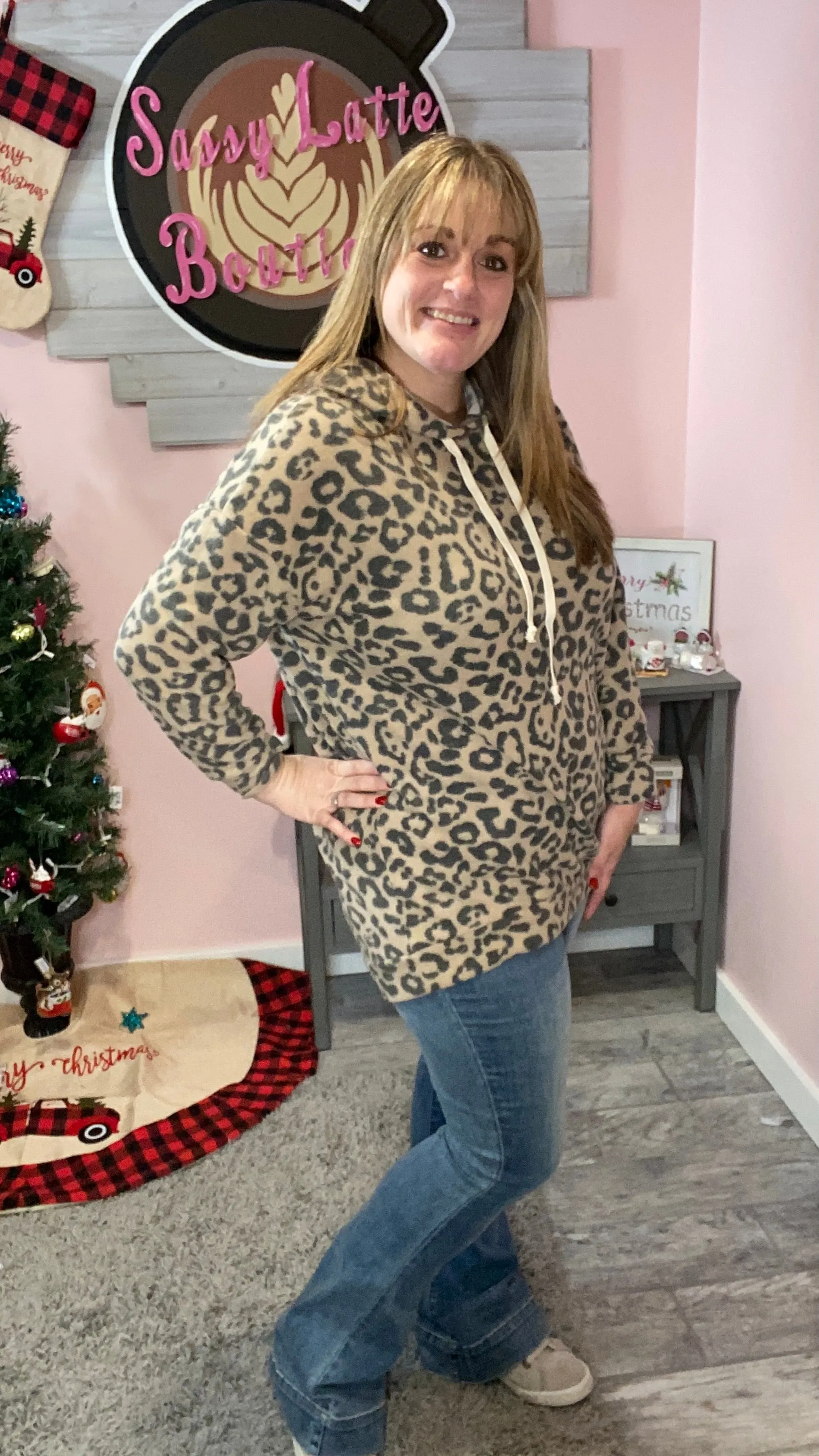 Leopard Fleece Hoodie