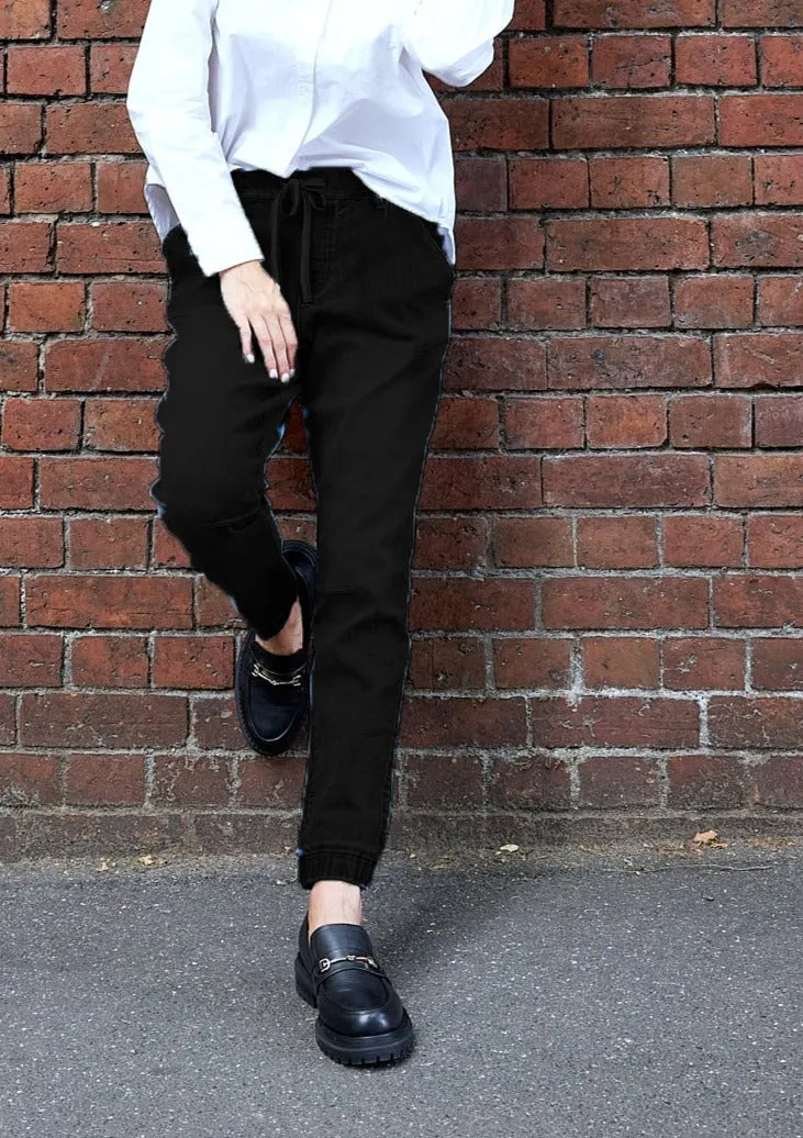 Libby Denim Jogger - Black