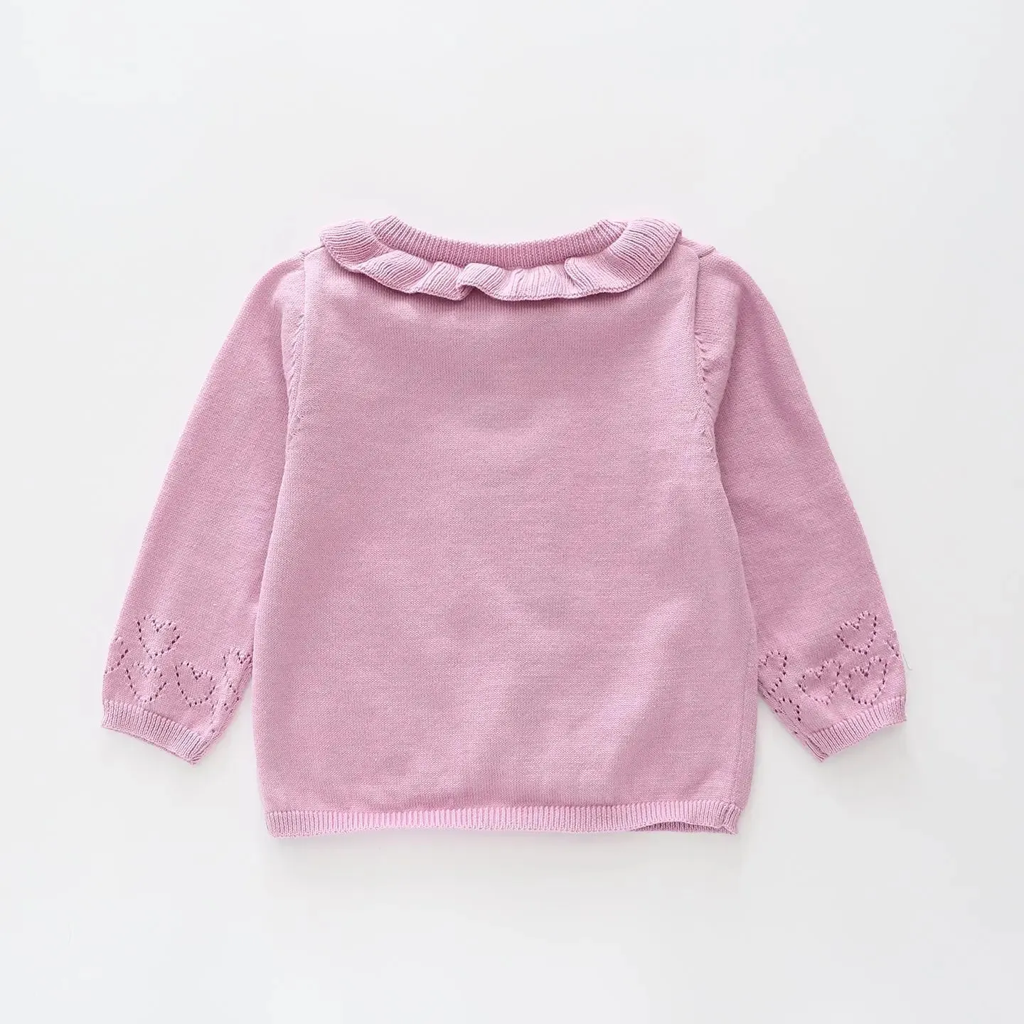 Lilac Ruffles Knit Cardigan