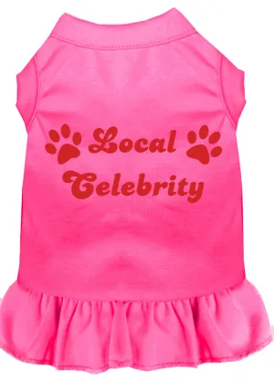 Local Celebrity Screen Print Dress Bright Pink Xxxl