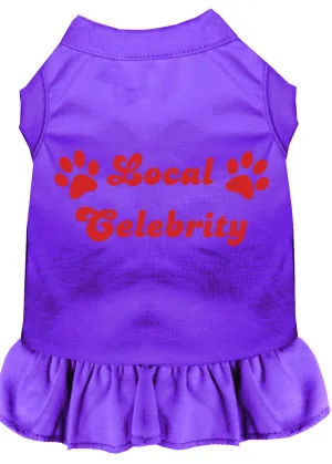 Local Celebrity Screen Print Dress Purple Med