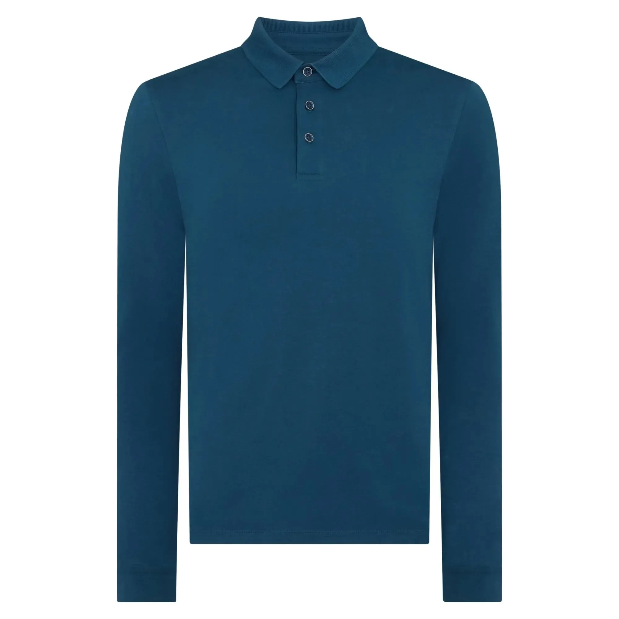 Long Sleeve 3 Button Polo - Green