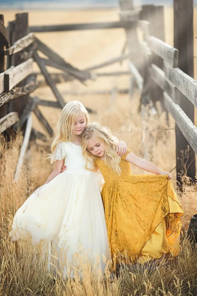 Maggie Gown • Girls Tiered Lace Gown • by Sew Trendy