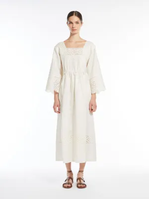 Max Mara Weekend LUGLIO Ecru Feminine dress in linen canvas