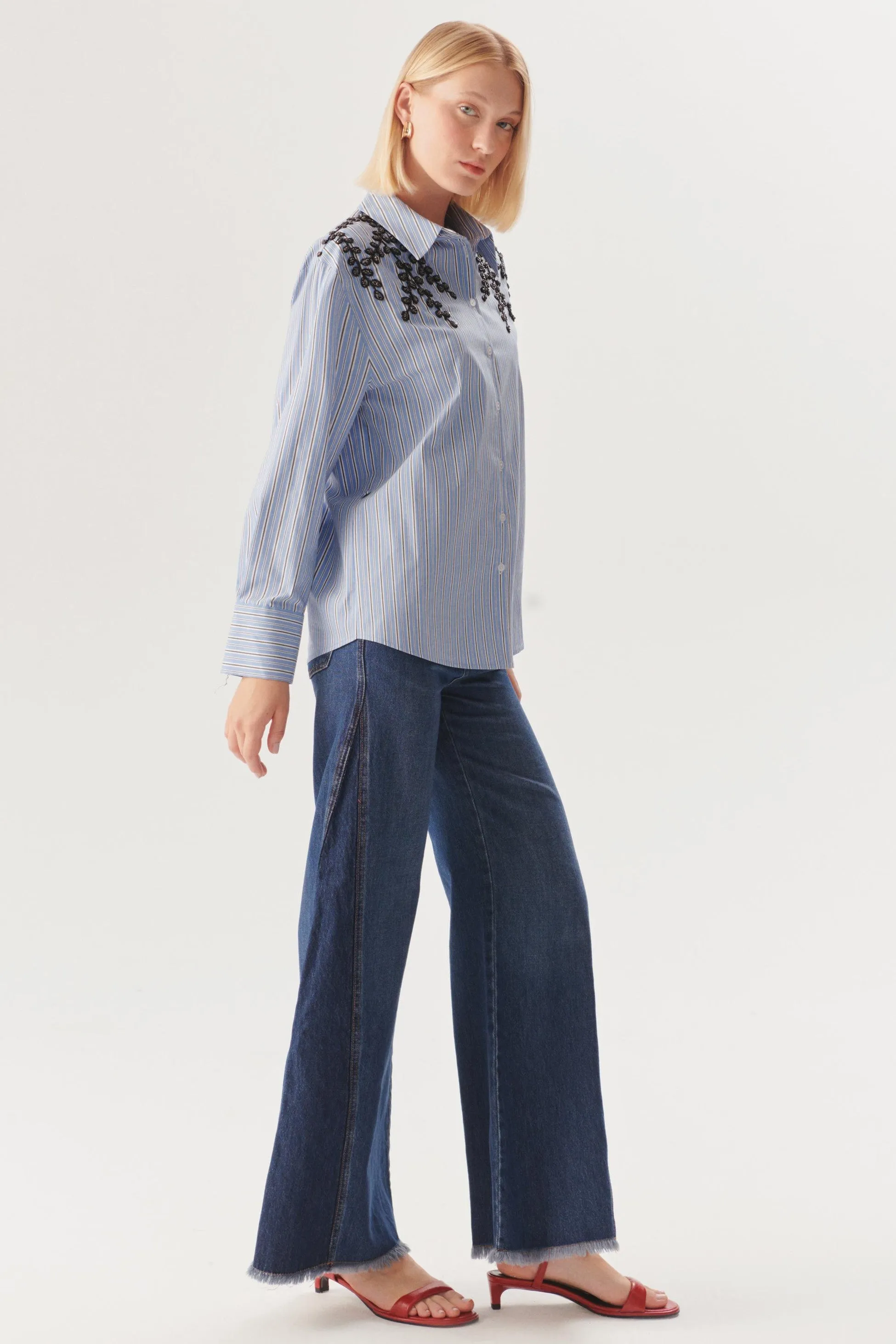 Multicolor Elegant Beaded Work Shirt