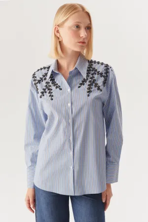 Multicolor Elegant Beaded Work Shirt